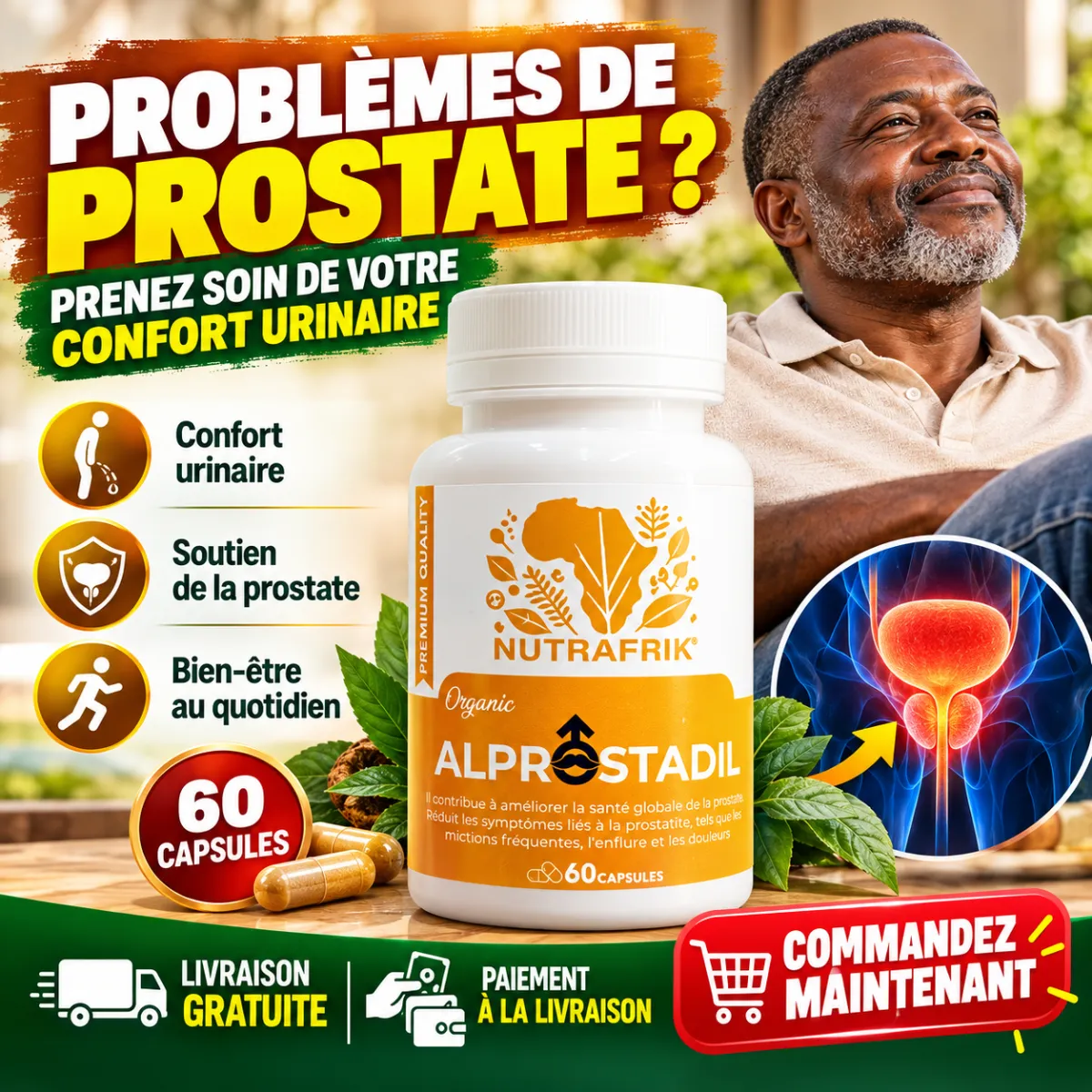 NUTRAFRIK ALPROSTADIL – Complément pour le confort et le bien-être de la prostate